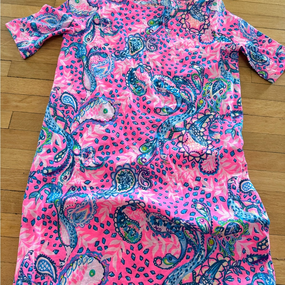 LGirls' Pink Paisley Short-Sleeve Dress